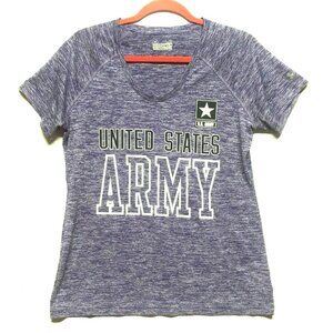 Under Armour United States Army Top Womens Sz L Violet Semi-Fitted Heat Gear EUC